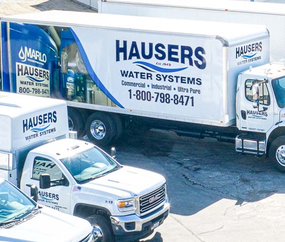 Hausers Water Systems offers portable water treatment solutions for Filtration, Portable deionization, Reverse osmosis, Ultra-pure water, and Softening